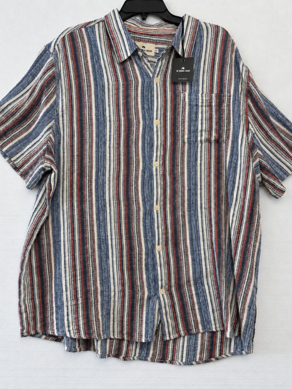 The Normal Brand Button Up Shirt Men's 2XL Americana Stripe Cotton NEW